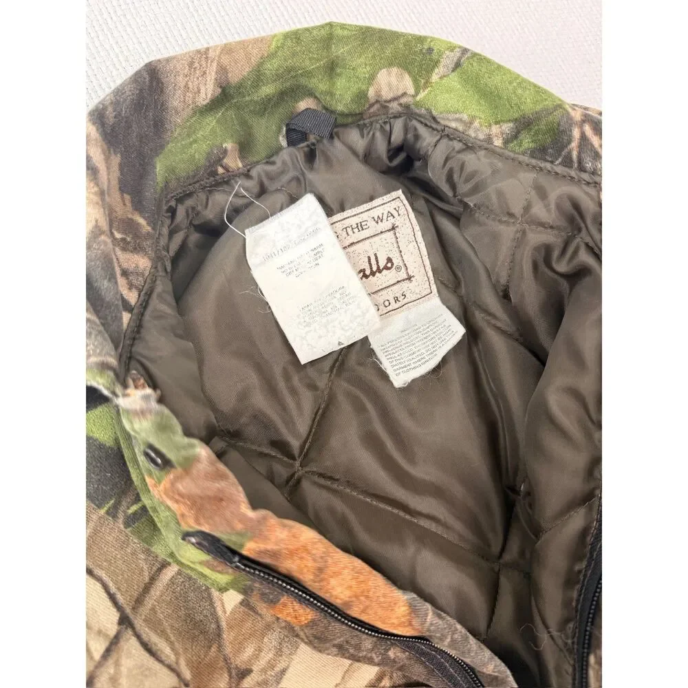 Vintage Walls Outdoors YOUTH Realtree Insulated Camo Coveralls Size 8 hunting